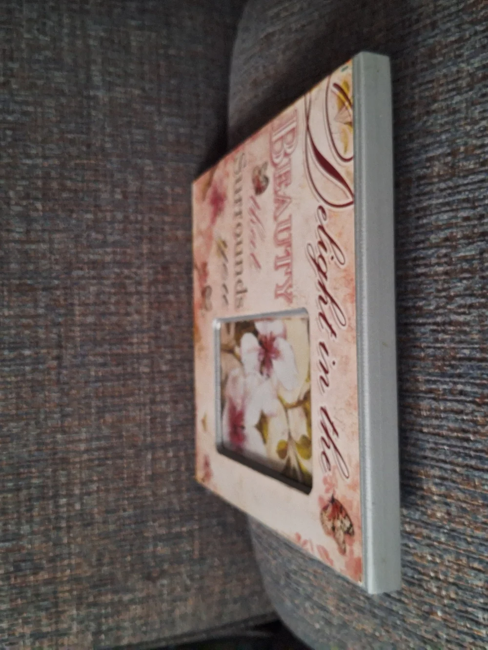 Floral 'Delight in the Beauty' Decorative Picture Frame - Pink